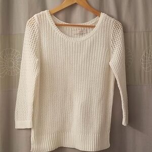 NWOT LOFT Cream Knit Sweater, Size M